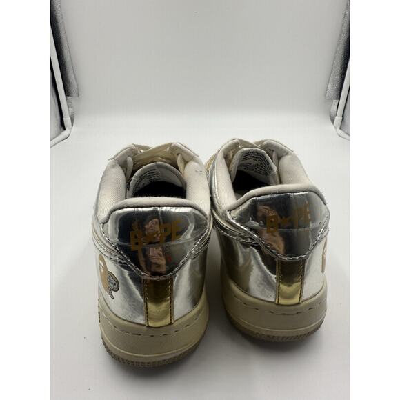 Size 8.5 Bapesta X Nigo Silver And Gold Bape Very Rare main image 9
